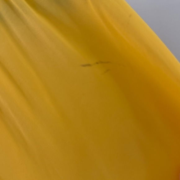 Farm Rio Yellow Bead Embellished Draped Satin Midi Dress XS Cutout Boho New Flaw - Picture 7 of 10